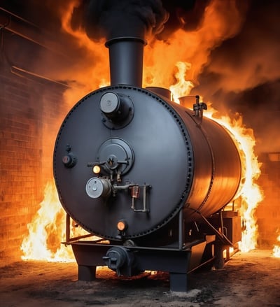 boiler on fire